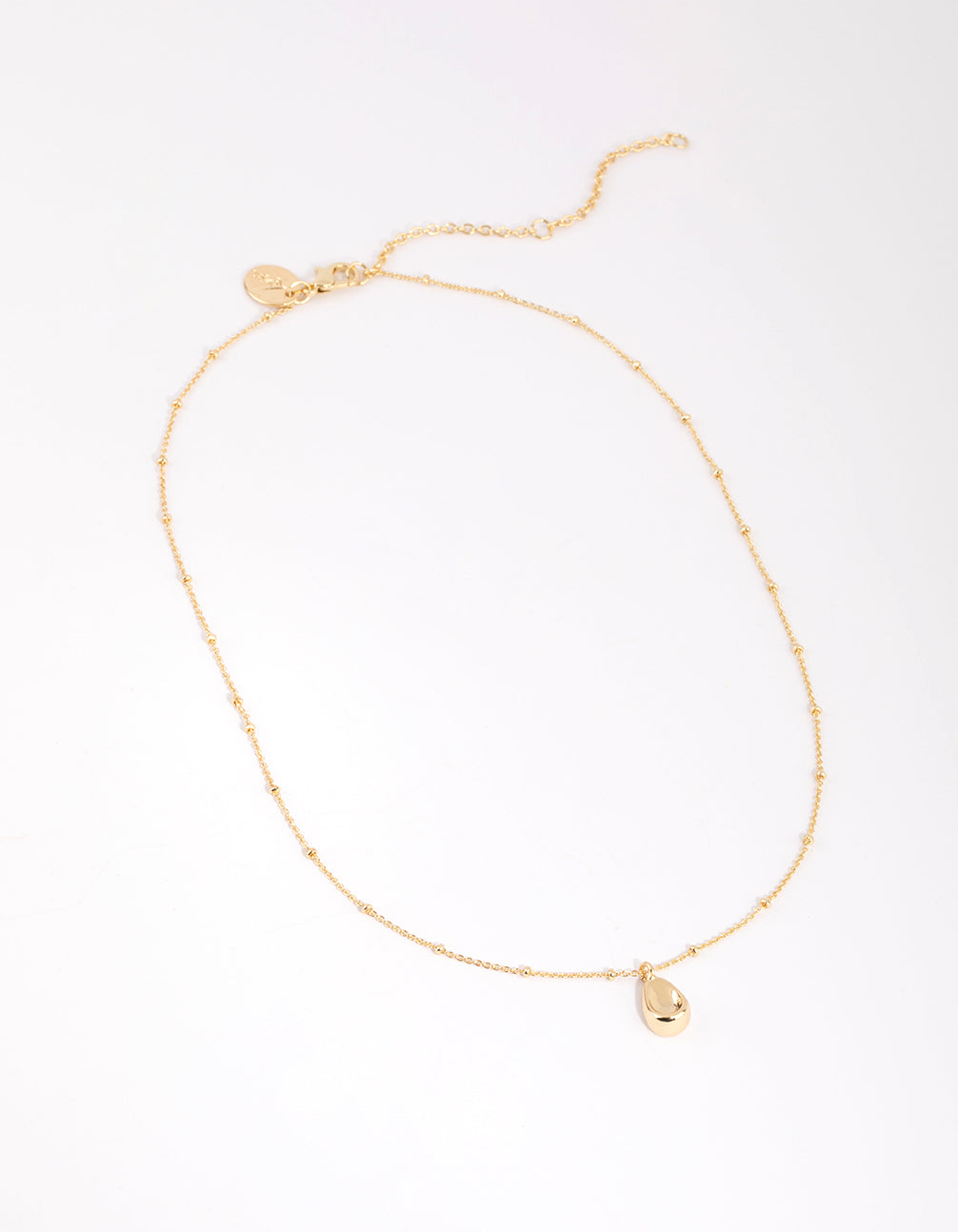 Gold Plated Dainty Oval Necklace