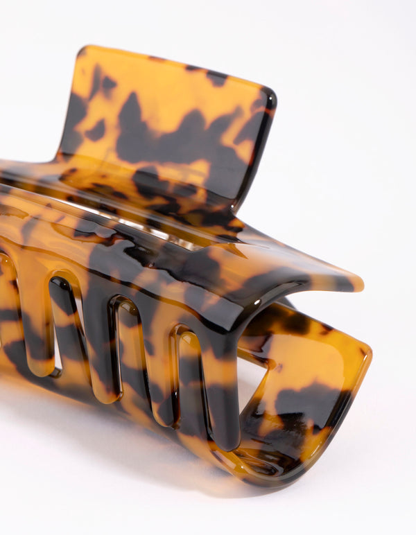 Long Rectangular Tortoiseshell Acrylic Claw