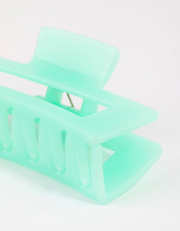 Rectangular Turquoise Acrylic Claw