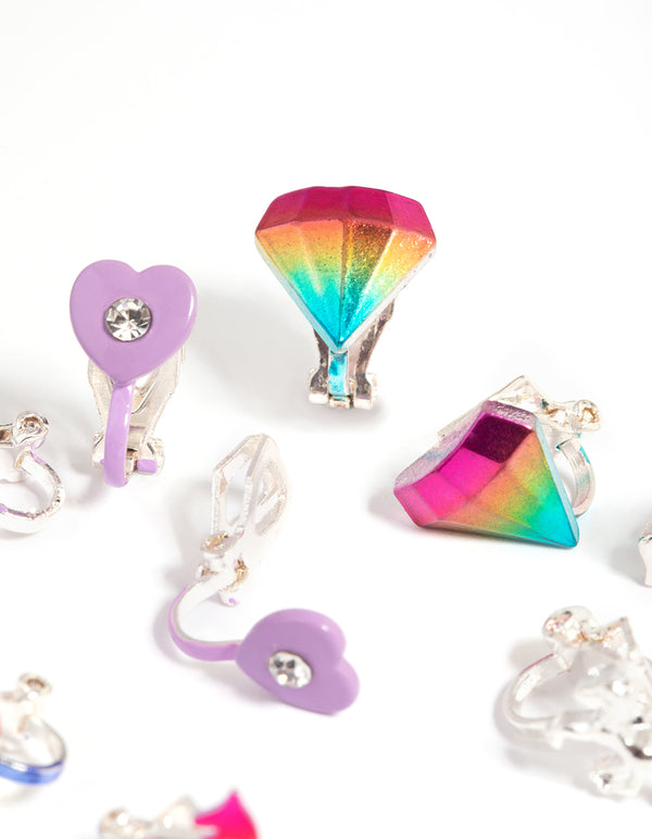 Kids Silver Royal Clip On Earring Pack