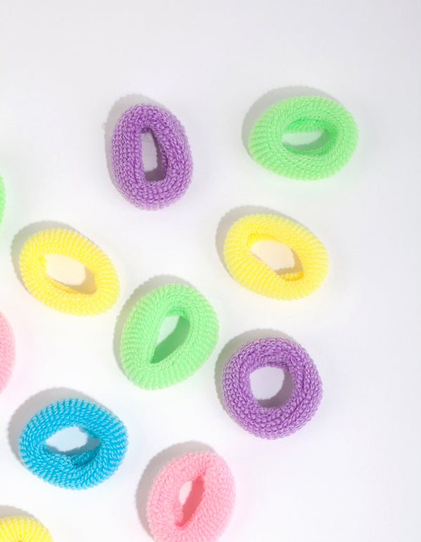 Kids Fabric Pastel Hair Ties & Pouch