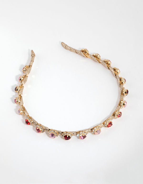 Mixed Stone Thread Wrapped Diamante Headband