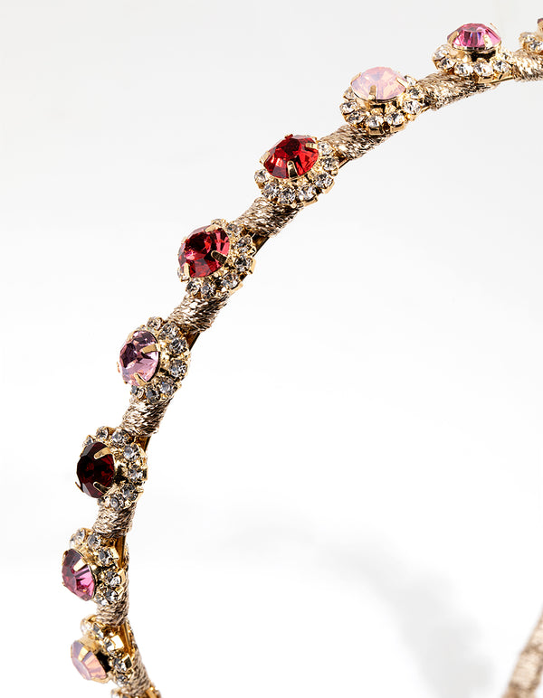 Mixed Stone Thread Wrapped Diamante Headband