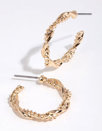 Gold Rope Twist Hoop Earrings - link has visual effect only