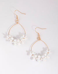 White Flower Drop Earrings - link has visual effect only