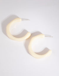 Cream Open Hoop Earrings - link has visual effect only