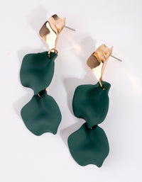 Teal Petal Drop Earrings - link has visual effect only