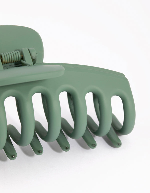 Matte Green Rounded Claw Clip