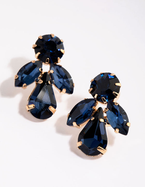 Blue Glamorous Diamante Necklace & Earrings Set