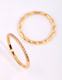 Gold Twisted Diamante Ring Pack - link has visual effect only