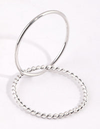 Sterling Silver Twisted Ring Set - link has visual effect only