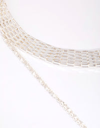 Silver Mesh & Cross Necklace - link has visual effect only