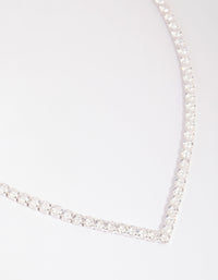 Silver Cubic Zirconia Cupchain Point Necklace - link has visual effect only