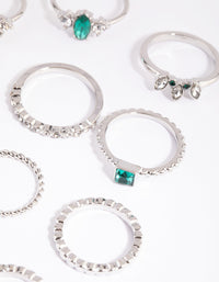 Silver Mixed Band & Stone Ring Pack - link has visual effect only