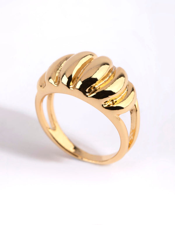 Gold Plated Croissant Ring