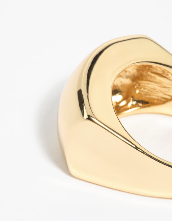 Gold Large Rectangle Ring