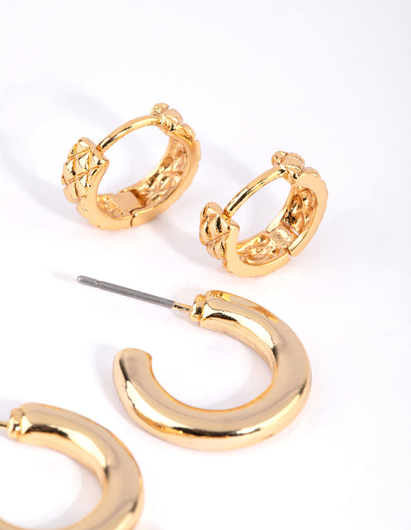 Gold Mixed Earring Hoop Pack