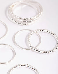 Silver Mixed Texture Ring Pack - link has visual effect only