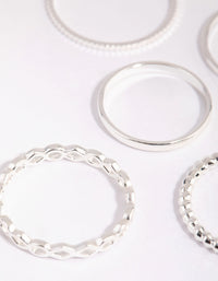 Silver Mixed Texture Ring Pack - link has visual effect only