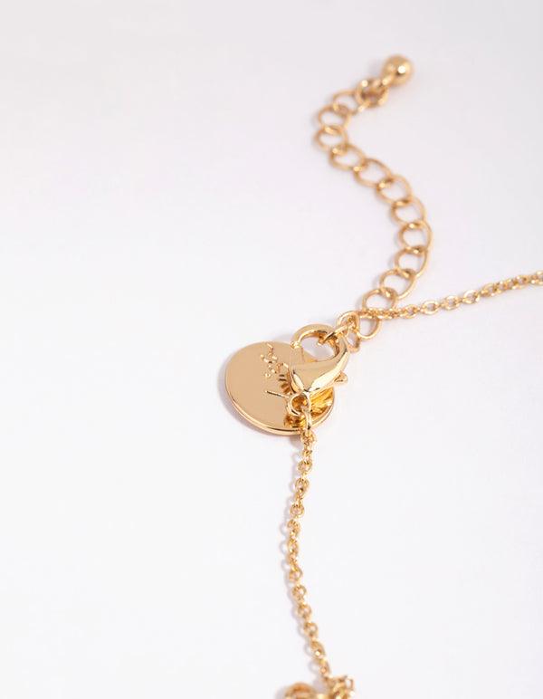 Gold Cross & Diamante Anklet