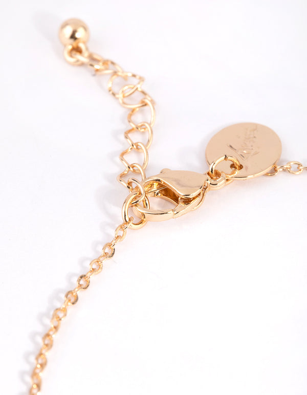 Gold Diamante & Chain Anklet