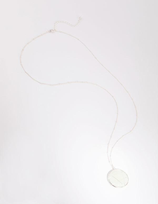 Silver Light Jade Long Necklace