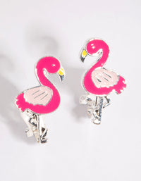 Pink Flamingo Clip-On Earrings - link has visual effect only
