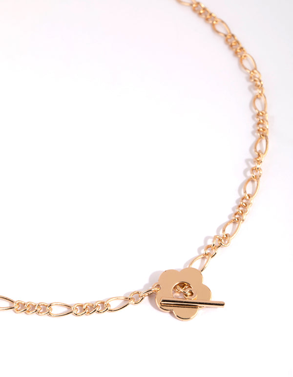 Gold Daisy Fob Necklace