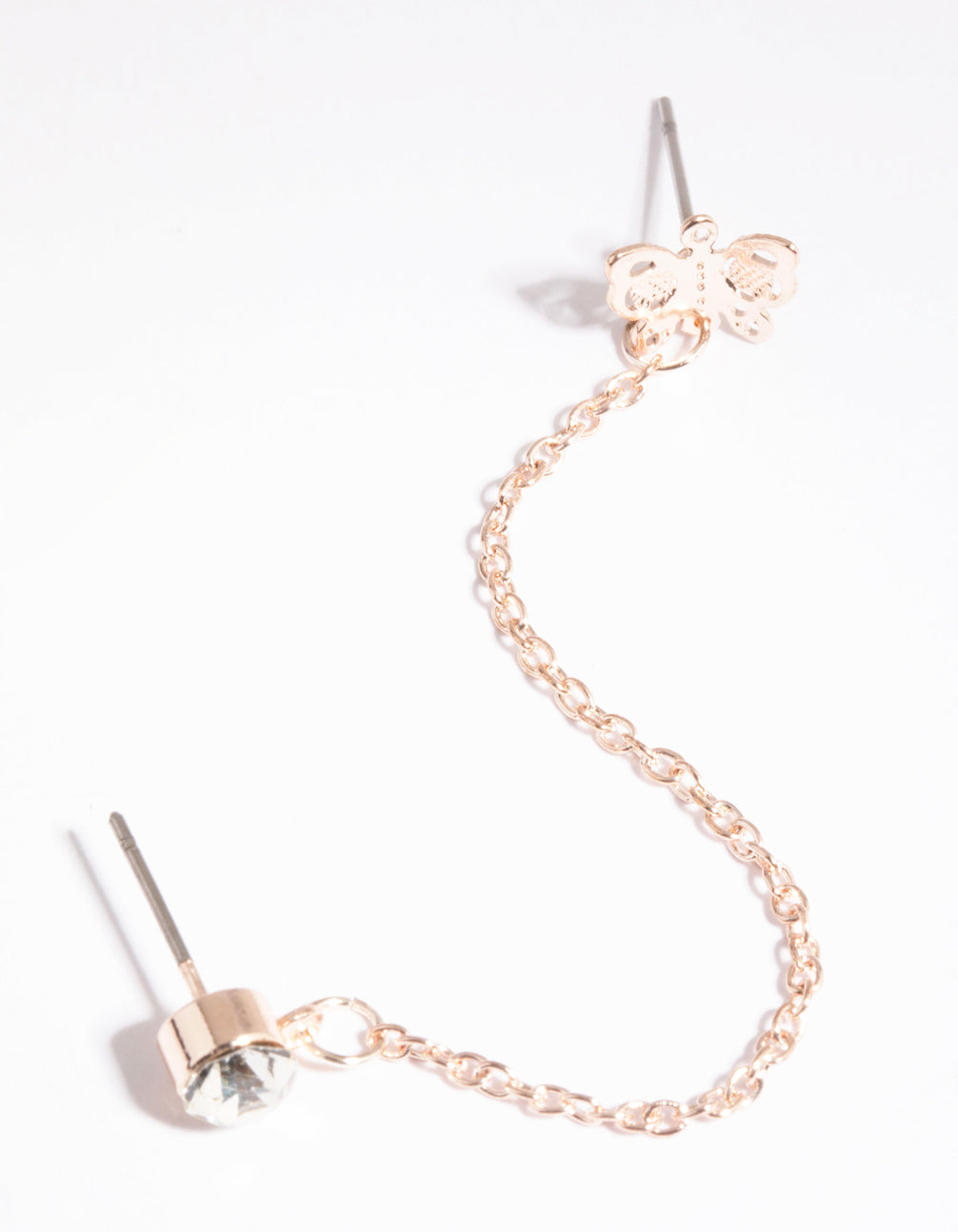 Rose Gold Butterfly Stud Earrings