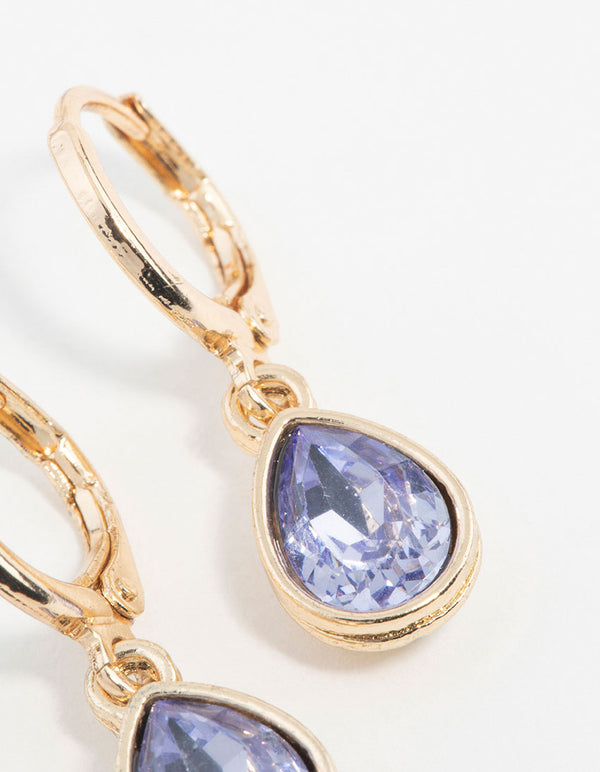 Purple Dainty Huggie Earrings