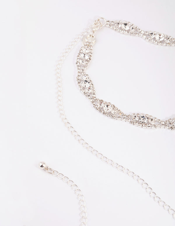 Silver Infinity Diamante Detail Belt