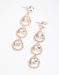 Rose Gold Halo Teardrop Earrings - link has visual effect only