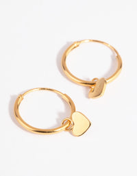 Gold Plated Sterling Silver Heart Stud & Hoop Earring Pack - link has visual effect only