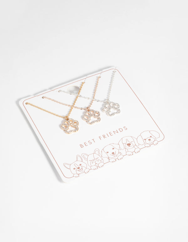 Mixed Metal Diamante Necklace Set