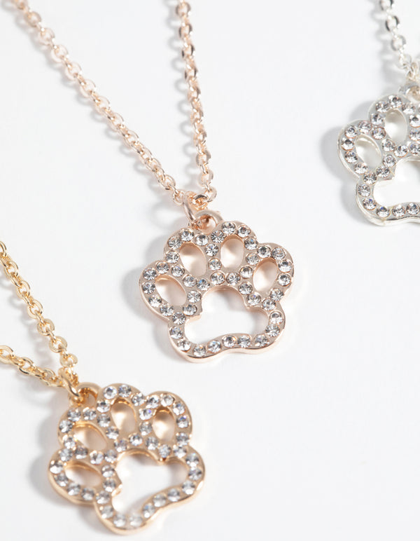 Mixed Metal Diamante Necklace Set