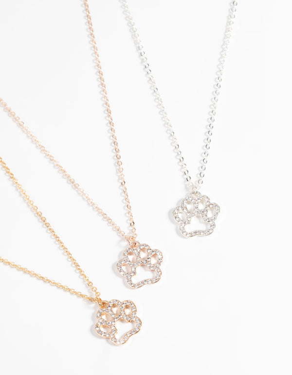 Mixed Metal Diamante Necklace Set