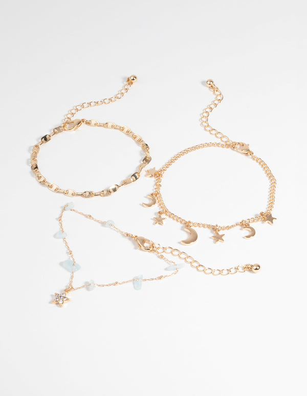 Gold Celestial Bracelet Set