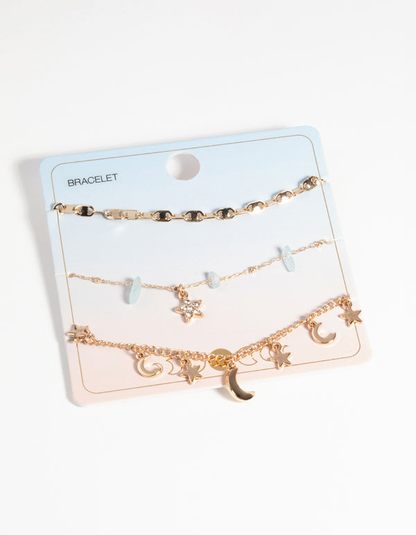 Gold Celestial Bracelet Set
