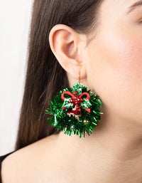Festive Wreath Drop Earrings - link has visual effect only
