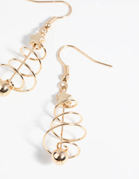 Festive Spiral Tree Earrings - link has visual effect only