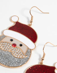Festive Glitter Santa Drop Earrings - link has visual effect only