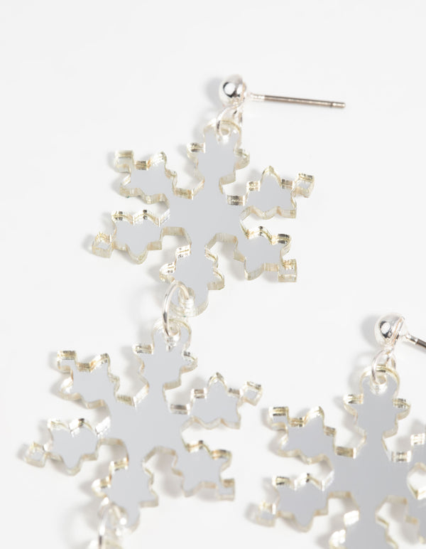 Festive Snowflake Drop Earrings