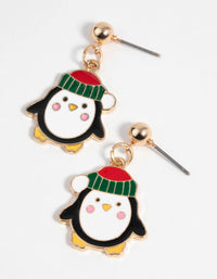 Festive Penguin Drop Earrings - link has visual effect only