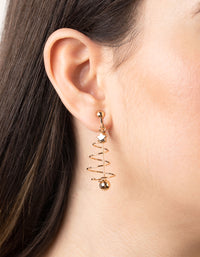 Festive Spiral Tree Clip-On Earrings - link has visual effect only