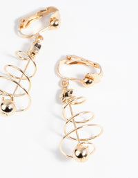 Festive Spiral Tree Clip-On Earrings - link has visual effect only
