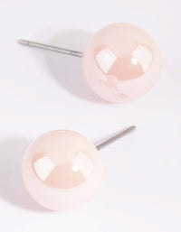Matte Pink Ball Stud Earrings - link has visual effect only