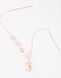 Rose Gold Pearl Thread Through Earrings - link has visual effect only