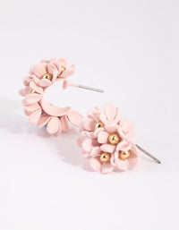 Gold Flower Cluster Hoop Earrings - link has visual effect only