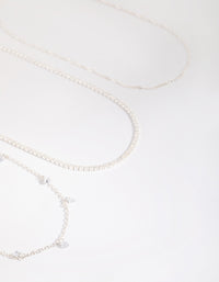 Silver Cubic Zirconia Choker Pack - link has visual effect only