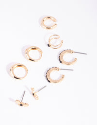 Gold & Black Star Earring Pack - link has visual effect only